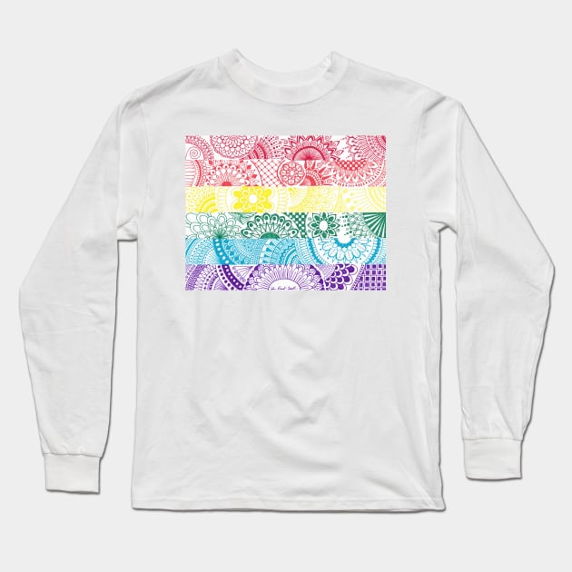 Mandala Pride Flag Long Sleeve T-Shirt by calenbundalas